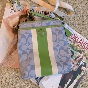 Blue and Green Coach Crossbody
